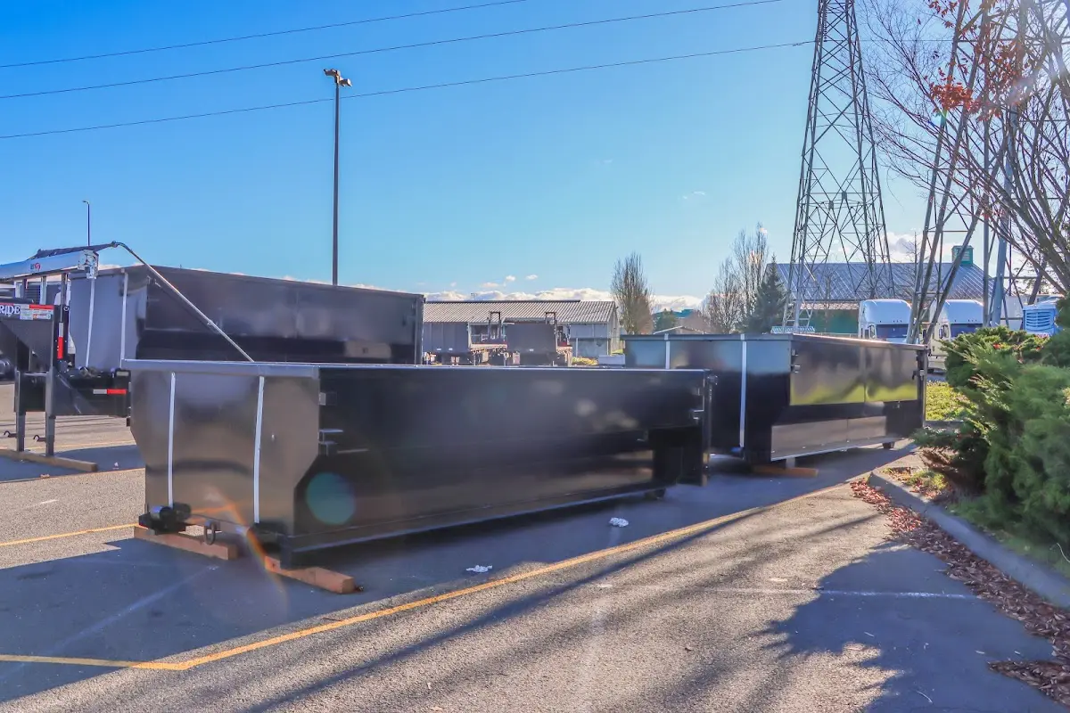 Roll-off dumpster ready for waste disposal at job site for 4 Yard Dumpster Rental in Los Osos